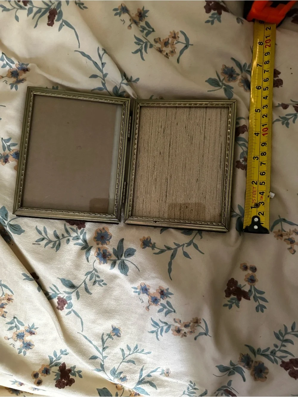 Vintage Double Pocket Picture Frame - Antique Gold